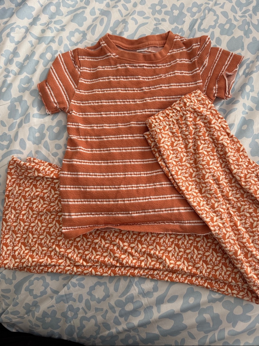 Children's Two-Piece Rust Striped & Floral